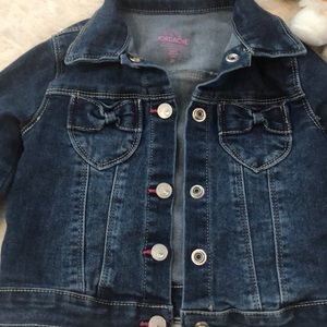 Jordache jean jacket 3T bows and crystal hearts